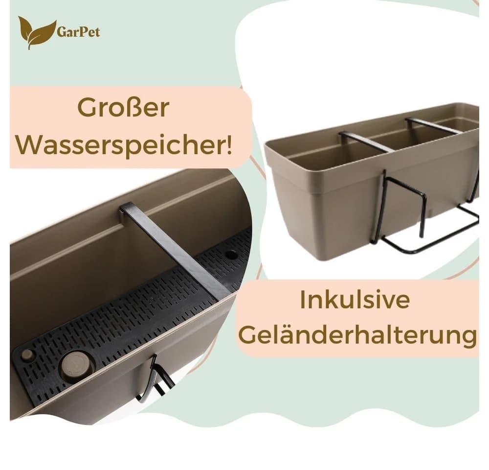 GarPet Balkonkasten 2er Set Blumenkasten mit Wasserreservoir - Bild 4