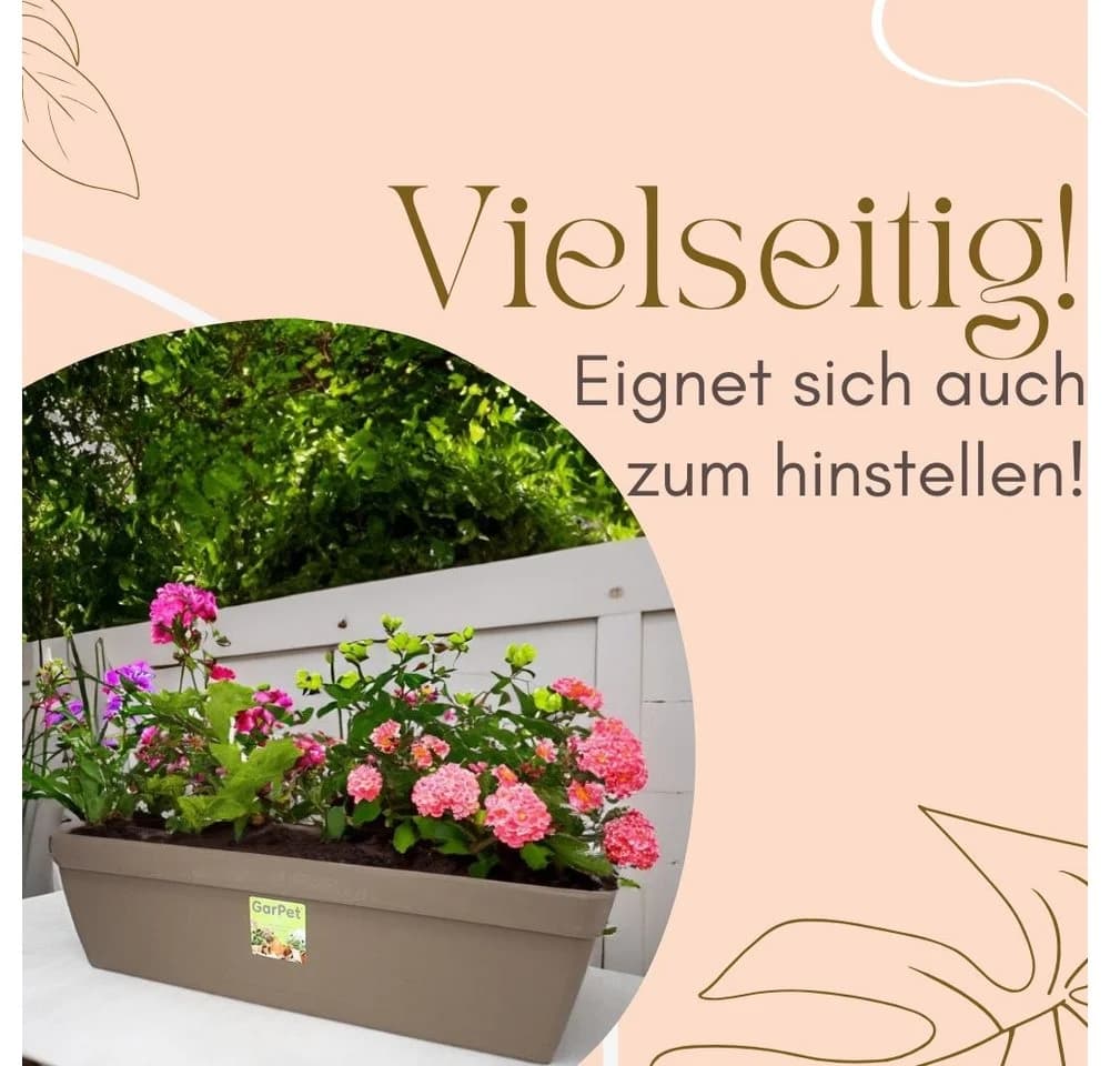 GarPet Balkonkasten 2er Set Blumenkasten mit Wasserreservoir - Bild 5