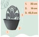GarPet 4er Set Wandblumentöpfe Anthrazit Rattan Bild 1