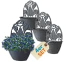 GarPet 4er Set Wandblumentöpfe Anthrazit Rattan Bild 2
