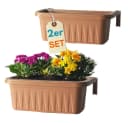 GarPet Balkonkasten 2er Set Blumenkasten Terracotta Bild 2