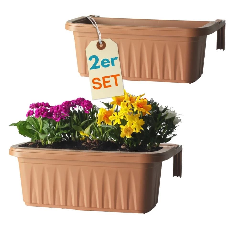 GarPet Balkonkasten 2er Set Blumenkasten Terracotta - Bild 2