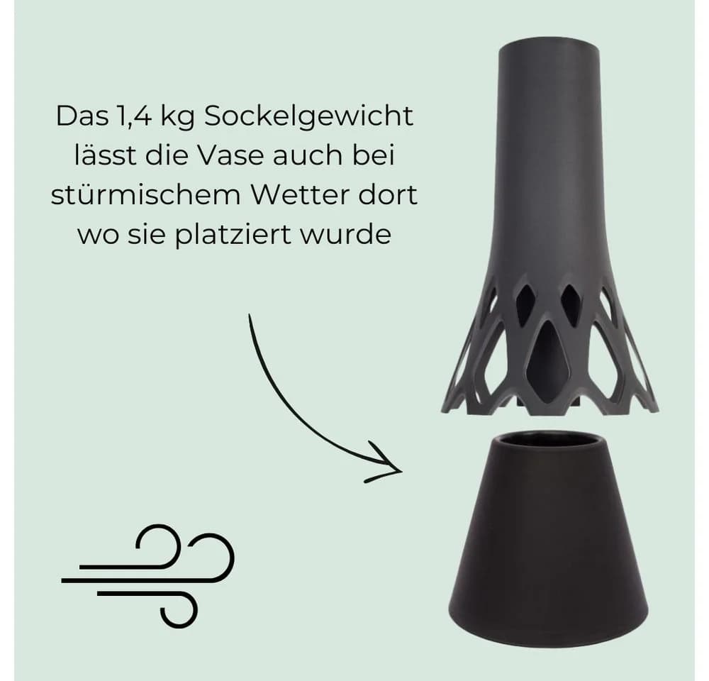 GarPet Grabvase 2er Set Anthrazit - Bild 3