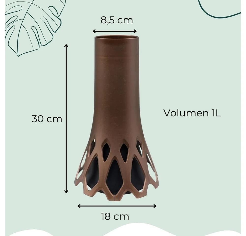GarPet Grabvase 2er Set mit Sockel, Bronze, 1L Volumen