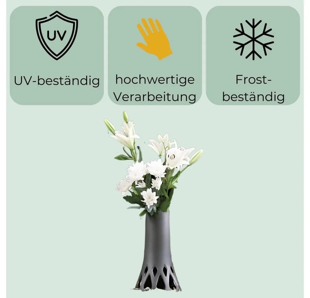 GarPet Grabvase 2er Set mit Sockel, Bronze, 1L Volumen - Bild 4