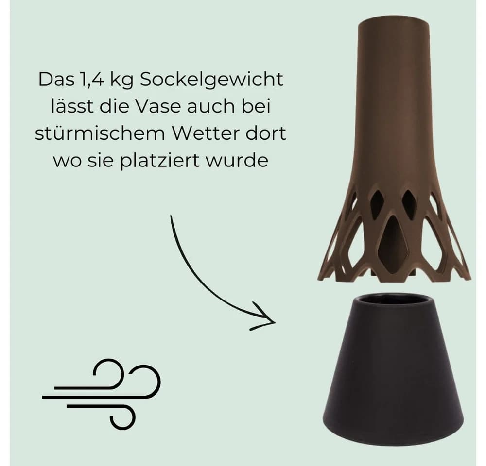 GarPet Grabvase 2er Set mit Sockel, Bronze, 1L Volumen - Bild 5