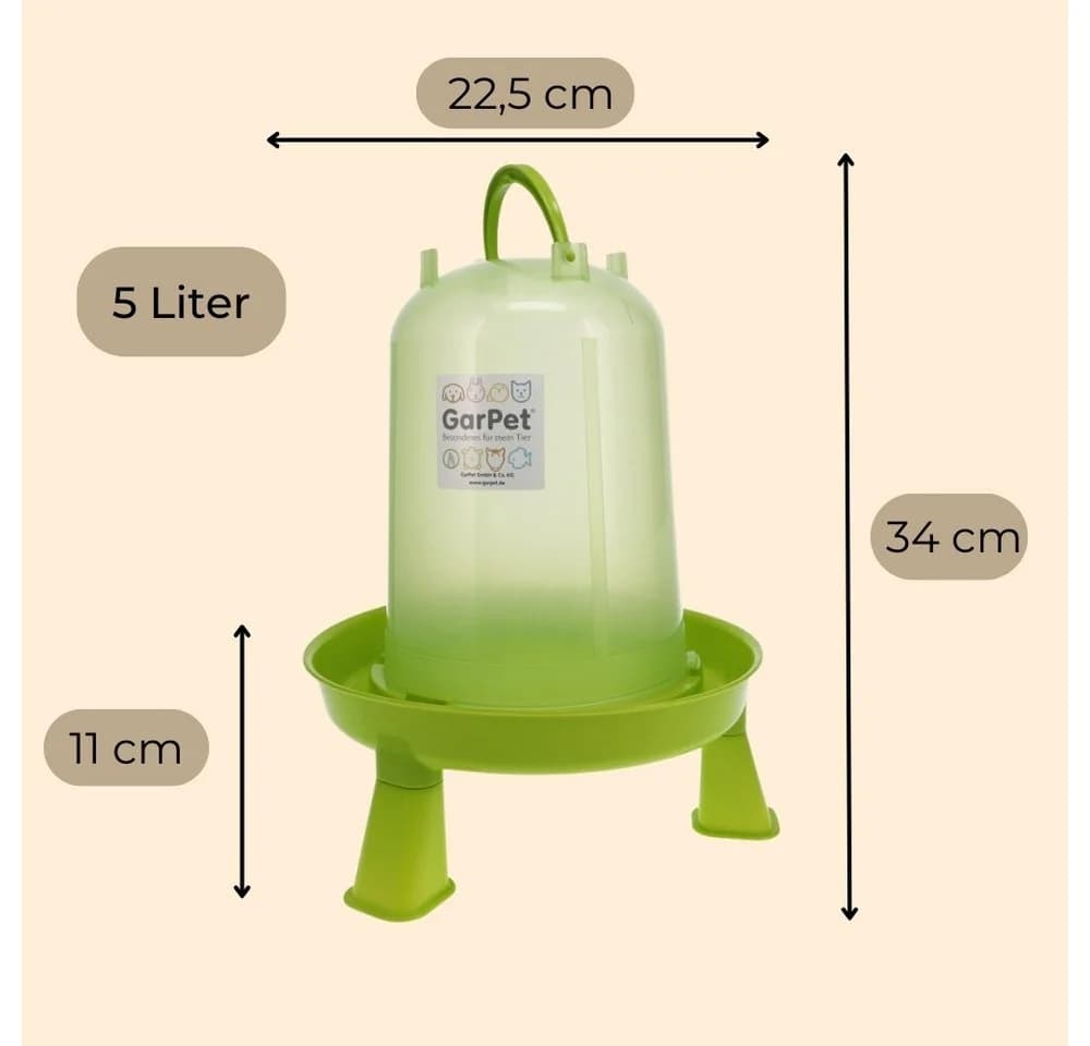 GarPet Hühnertränke 2er Set Grün 5 Liter