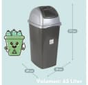 GarPet Mülltrennsystem 2er Set Mülleimer Schwingdeckel 60l Grau/Silber Bild 1