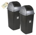 GarPet Mülltrennsystem 2er Set Mülleimer Schwingdeckel 60l Grau/Silber Bild 2
