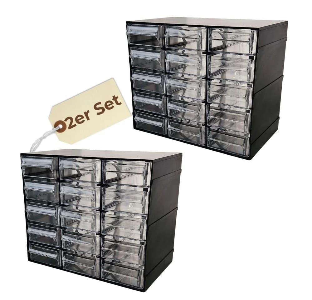 GarPet Sortimentskasten 2er Set 15 Fach Sortier Box Kleinteile Organizer - Bild 2