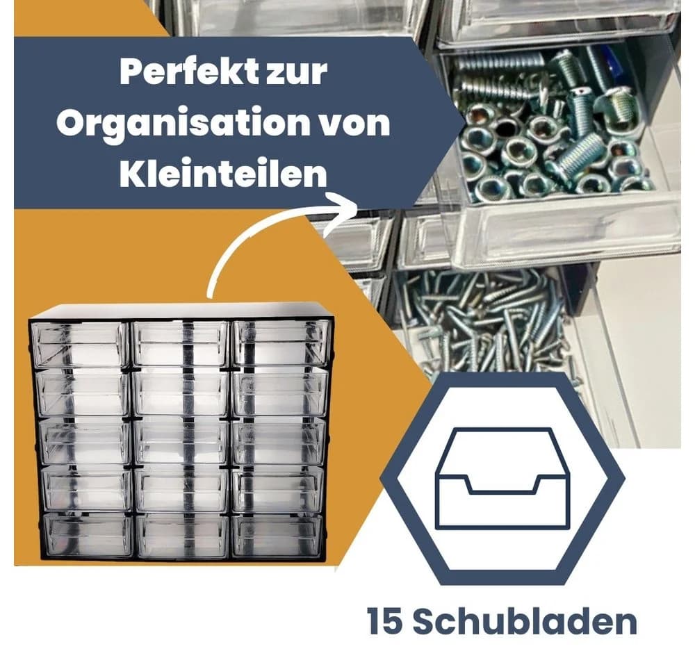 GarPet Sortimentskasten 2er Set 15 Fach Sortier Box Kleinteile Organizer - Bild 3
