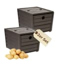 GarPet Kartoffelkiste 2er Set Braun Kunststoff Aufbewahrung Korb Bild 2