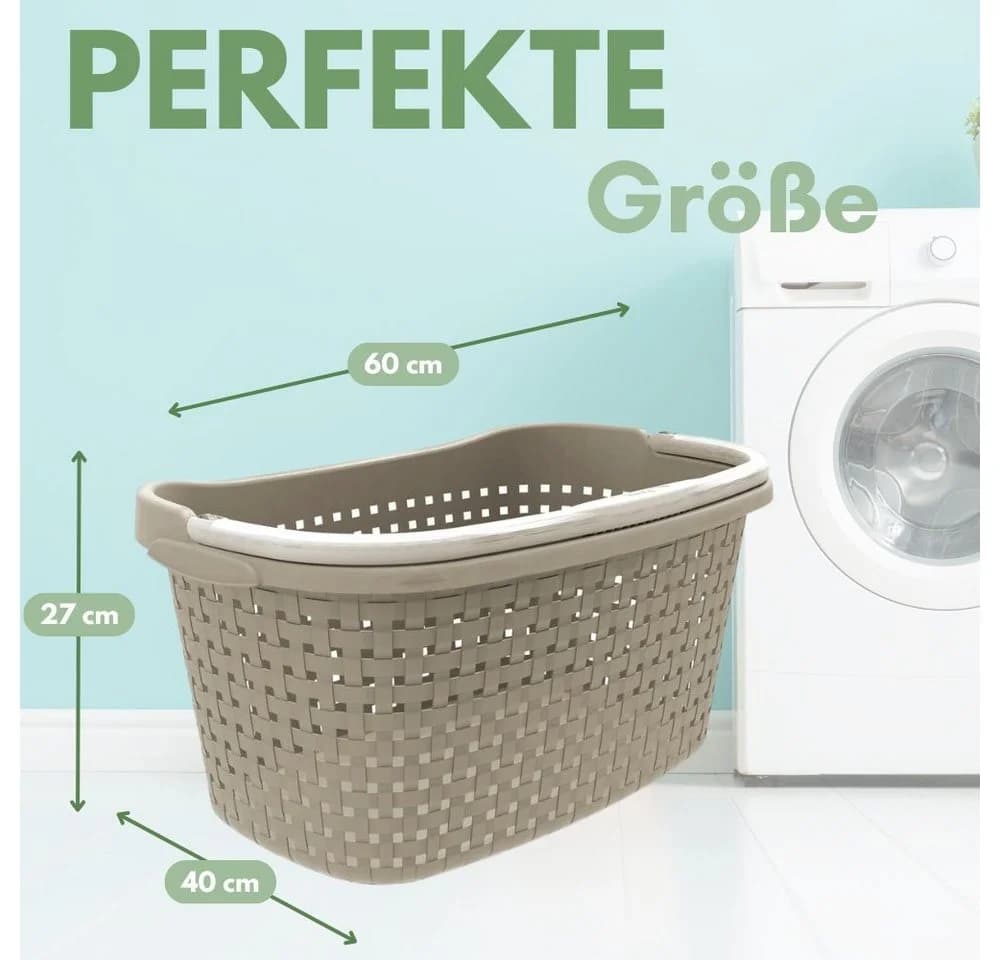 GarPet Wäschekorb 2er Set 40 L Rattan Optik