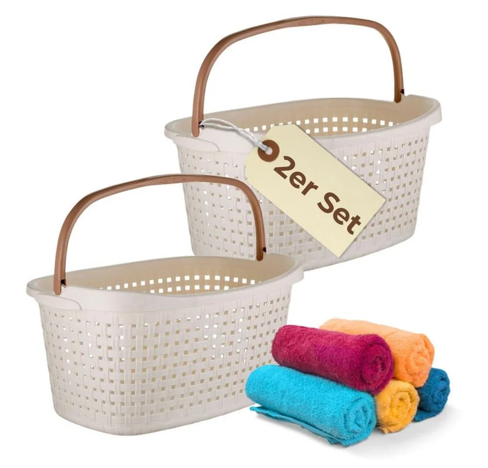 GarPet Wäschekorb 2er Set 40 L Rattan Optik - Bild 2