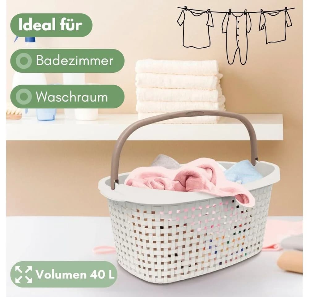 GarPet Wäschekorb 2er Set 40 L Rattan Optik - Bild 3