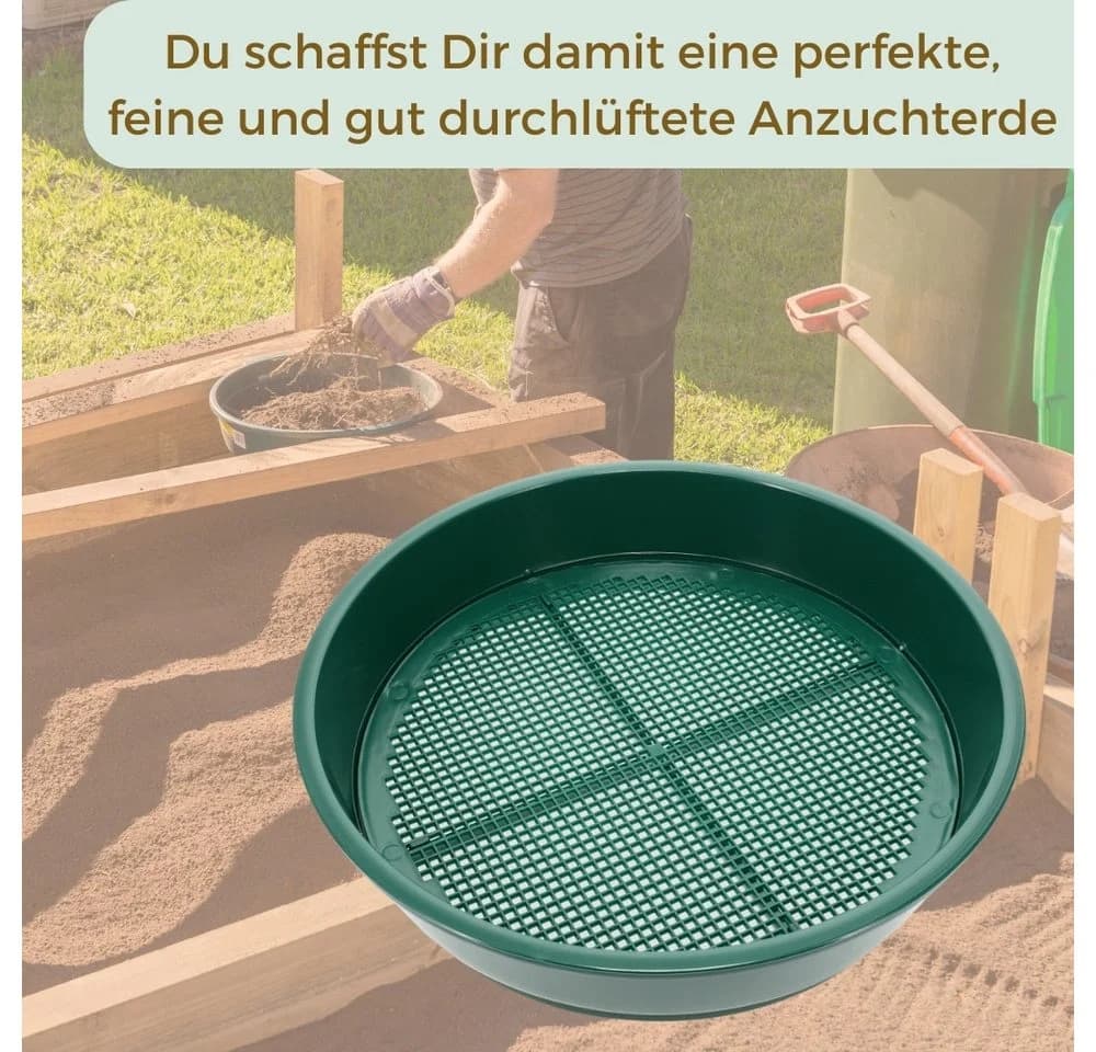 GarPet Gartensieb Erde 2in1 Erdsieb für Garten Sieb Sandsieb 4 - 6 mm Ø 38cm - Bild 5