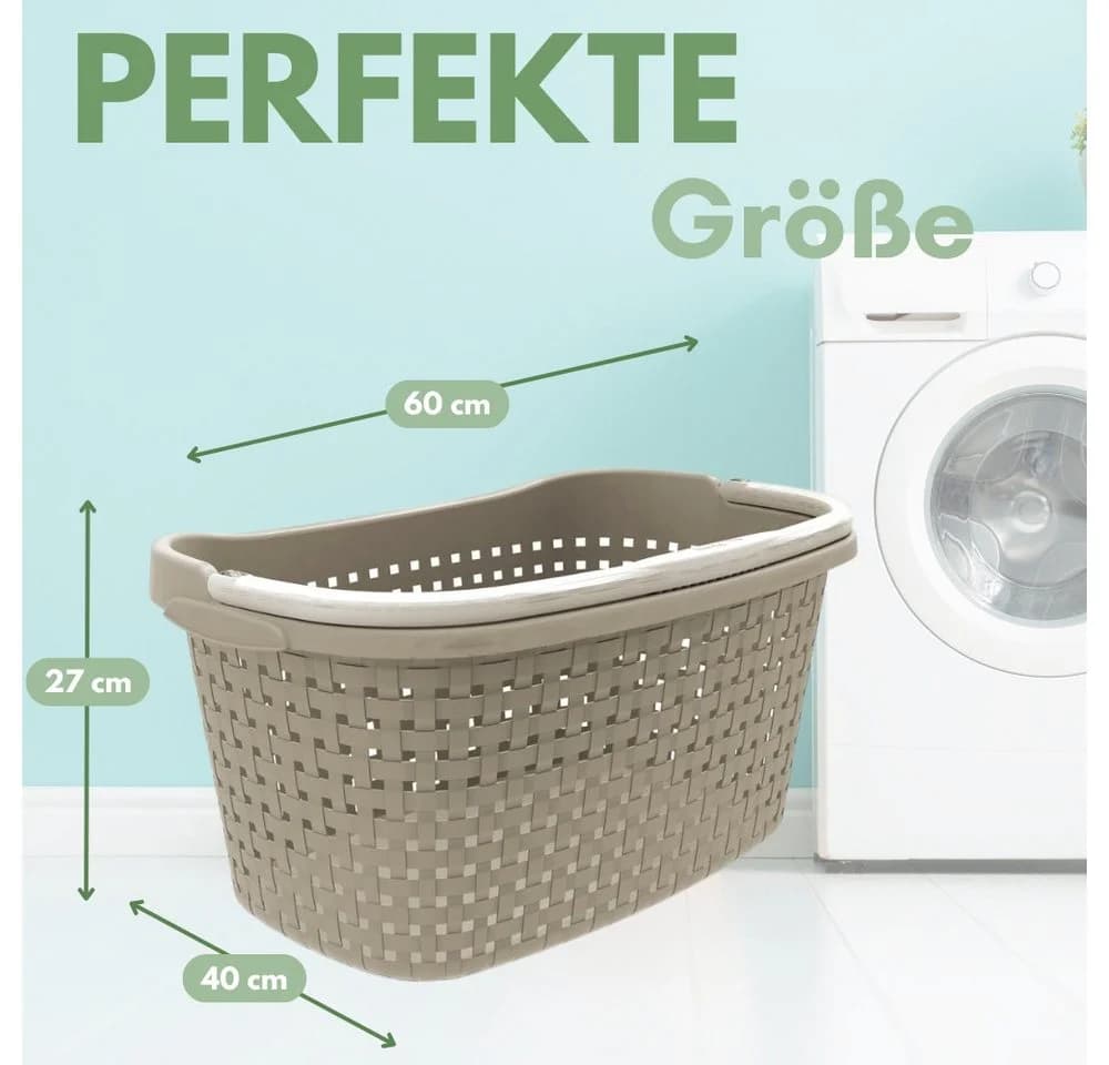 Wäschekorb Rattan Optik Kunststoff