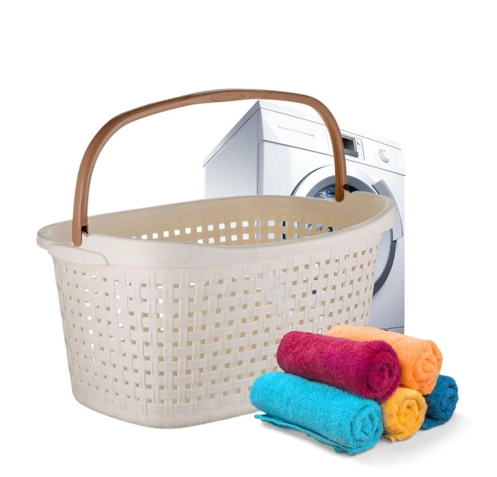 Wäschekorb Rattan Optik Kunststoff - Bild 2
