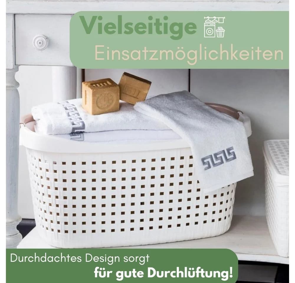 Wäschekorb Rattan Optik Kunststoff - Bild 5