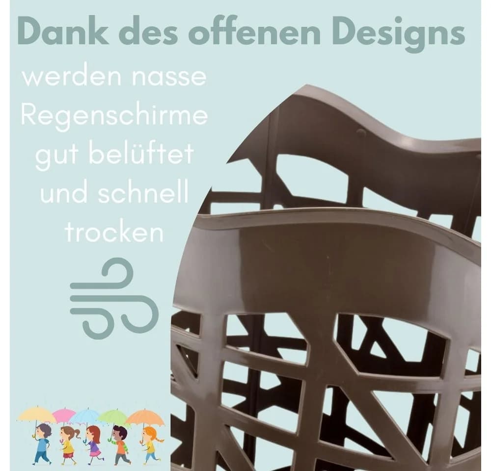 GarPet Regenschirmhalter Kunststoff Rund Braun - Bild 5