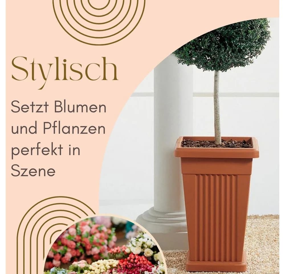 GarPet Pflanzkübel Groß Grau 50 Liter Kunststoff - Bild 3