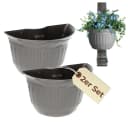 GarPet Blumentopf 2er Set für Regenrohr Wandtopf Anthrazit Bild 2
