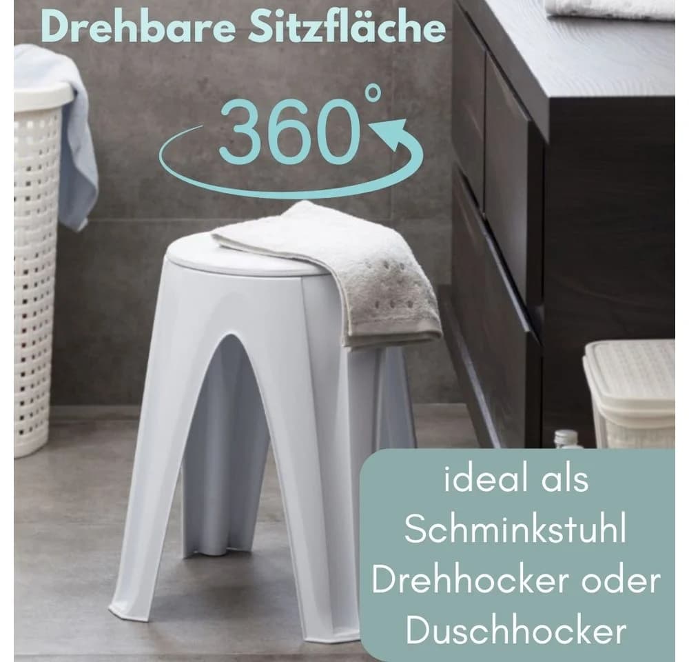 GarPet Sitzhocker 4er Set Hocker Duschhocker Schminkhocker Drehhocker - Bild 4