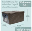 GarPet Aufbewahrungsbox 4er Set mit Deckel & Frontöffnung Braun Rattan-Optik Bild 1