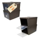 GarPet Aufbewahrungsbox 4er Set mit Deckel & Frontöffnung Braun Rattan-Optik Bild 2