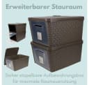 GarPet Aufbewahrungsbox 4er Set mit Deckel & Frontöffnung Braun Rattan-Optik Bild 4