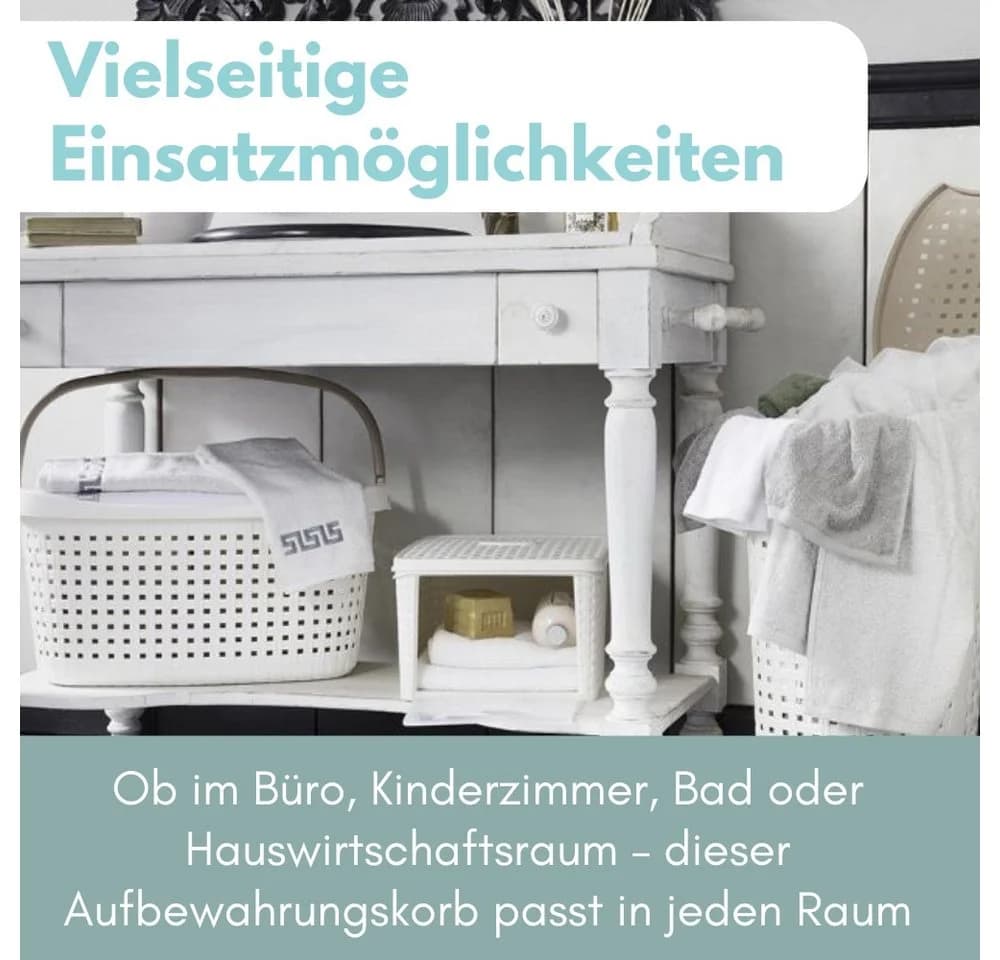 GarPet Aufbewahrungsbox 4er Set mit Deckel & Frontöffnung Braun Rattan-Optik - Bild 5