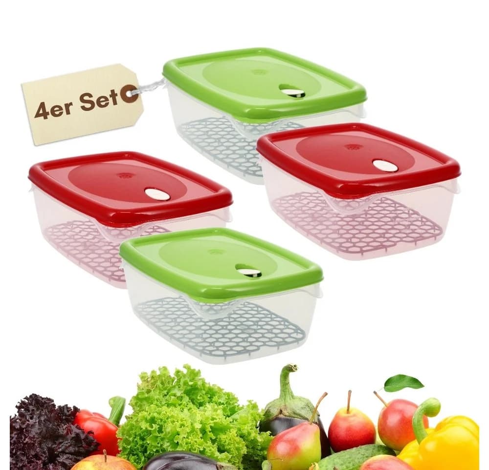 GarPet Frischhaltedose 4er Set mit Abtropfgitter und Deckel 5 L - Bild 2