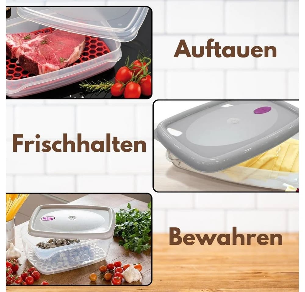 GarPet Frischhaltedose 4er Set mit Abtropfgitter und Deckel 5 L - Bild 4