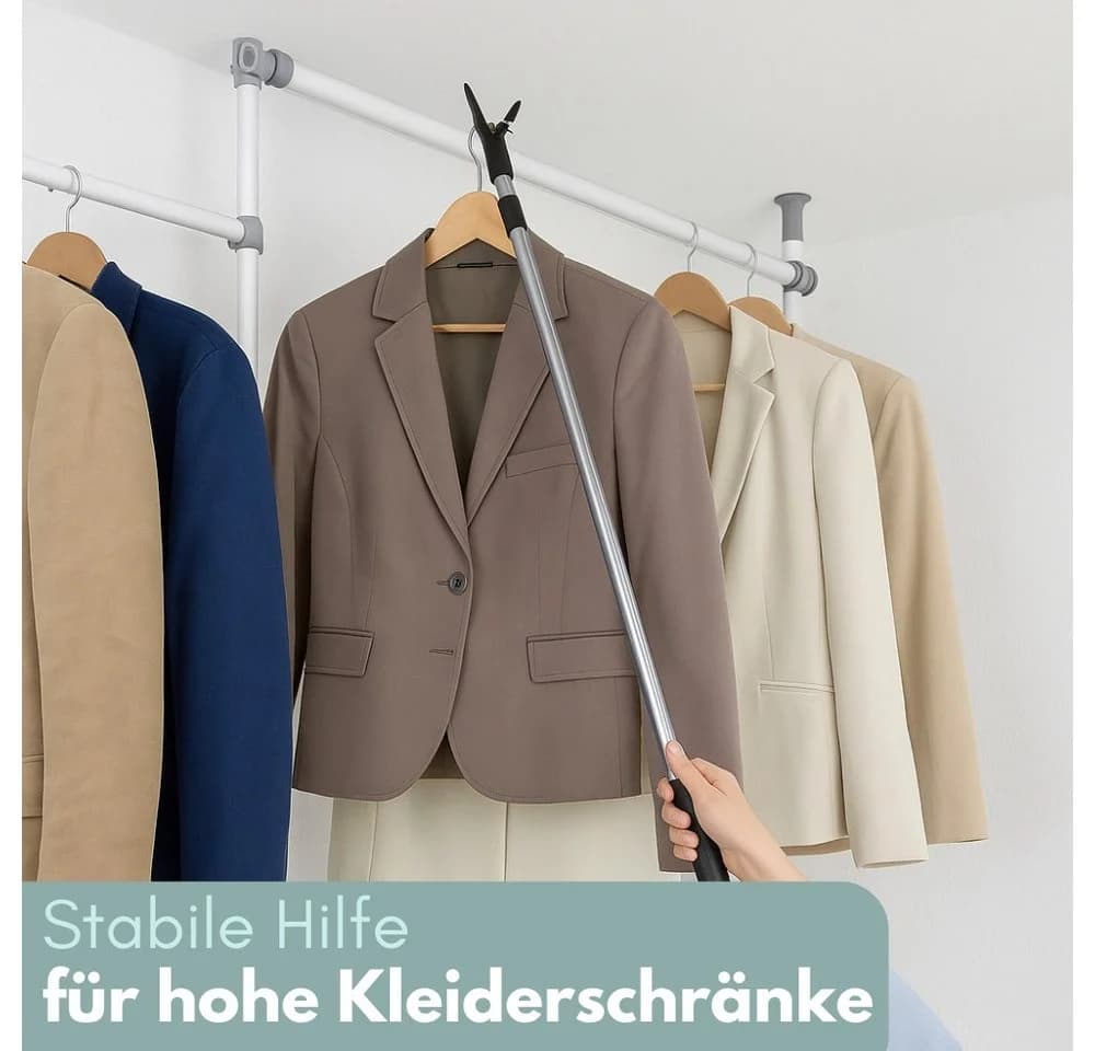 GarPet Teleskopstange mit Haken Silber/Schwarz Ausziehbar - Bild 3