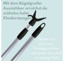 GarPet Teleskopstange mit Haken Silber/Schwarz Ausziehbar Bild 4