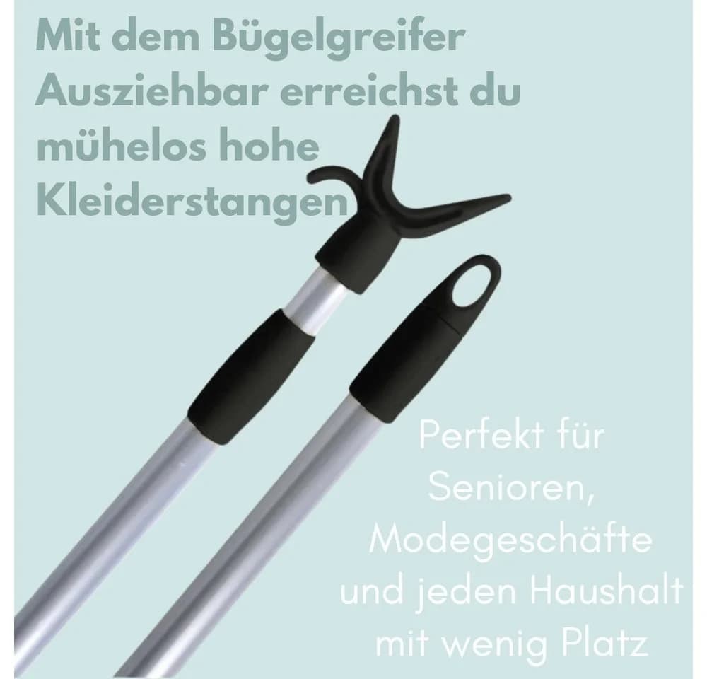 GarPet Teleskopstange mit Haken Silber/Schwarz Ausziehbar - Bild 4