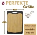 GarPet Schneidebrett 2in1 Bambus & Kunststoff Schwarz mit Anti-Rutsch Bild 1