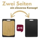 GarPet Schneidebrett 2in1 Bambus & Kunststoff Schwarz mit Anti-Rutsch Bild 4