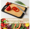 GarPet Schneidebrett 2in1 Bambus & Kunststoff Schwarz mit Anti-Rutsch Bild 5