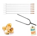 GarPet Lagerfeuer-Grillspieß 6er Set 100cm Holzgriff Stahl Bild 2