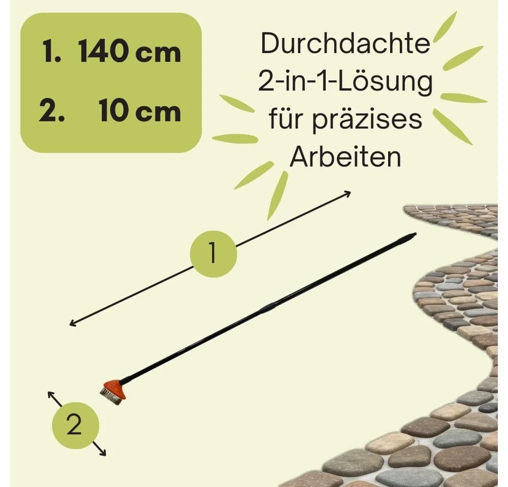 GarPet Fugenkratzer Teleskop Unkrautbürste 80-140cm