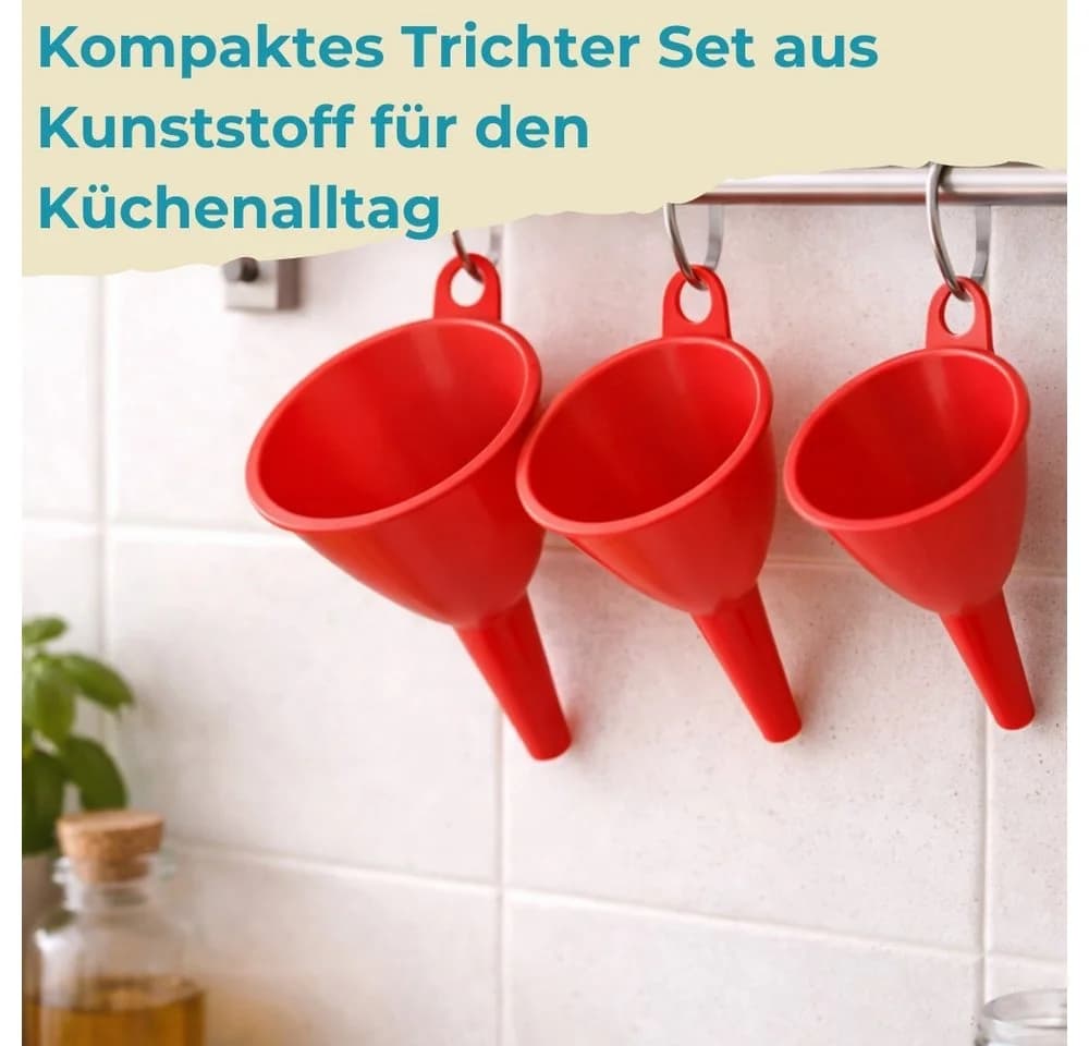 GarPet Trichterset 8-teilig Rot Kunststoff mit Aufhängeöse