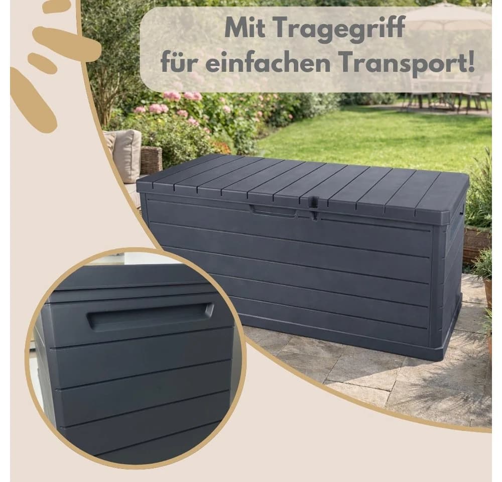 GarPet Gartenbox 350L Wetterfest Anthrazit Kunststoff - Bild 5