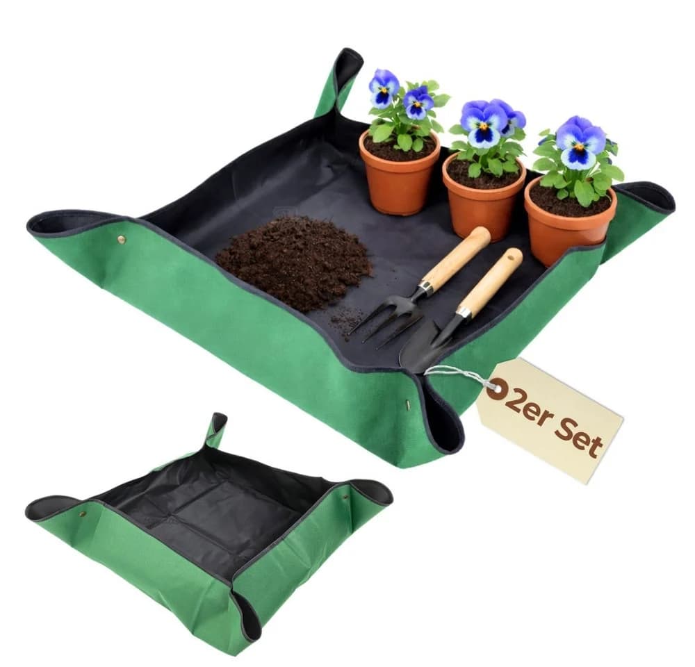 GarPet Pflanztisch 2er Set Pflanzen Umtopfmatte Wasserdicht - Bild 2