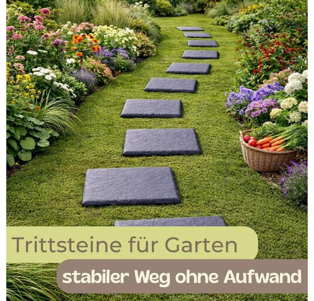 GarPet Klickfliesen 8er Set Trittplatten Garten Anthrazit Kunststoff - Bild 3