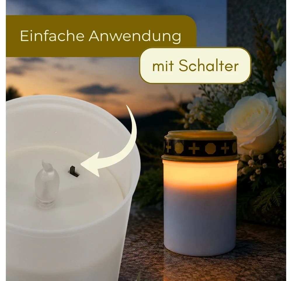 GarPet LED-Grablichter 4er Set Batteriebetrieben Warmweiß - Bild 5