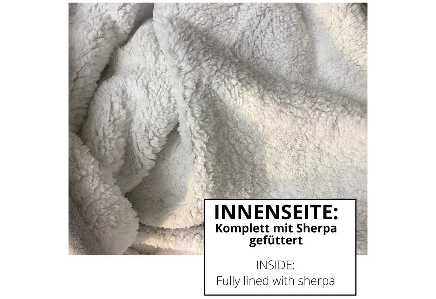 HOMELEVEL Sherpa Ärmeldecke Kuscheldecke Hellgrau - Bild 4