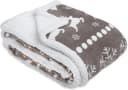 JEMIDI Kuscheldecke Sherpa Norweger Design Taupe 150x200 cm Bild 2
