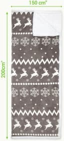 JEMIDI Kuscheldecke Sherpa Norweger Design Taupe 150x200 cm Bild 3