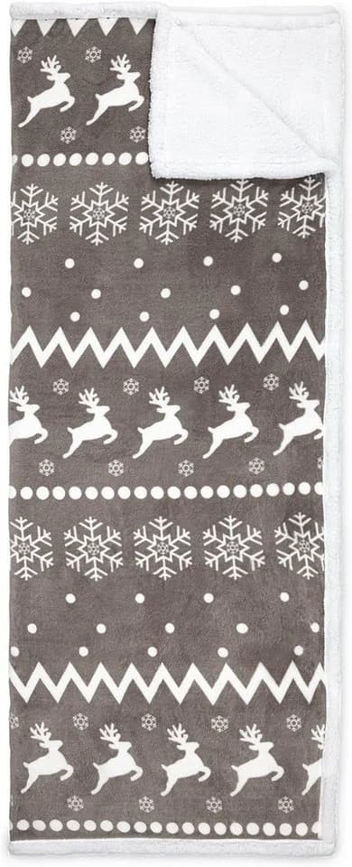 JEMIDI Kuscheldecke Sherpa Norweger Design Taupe 150x200 cm - Bild 5